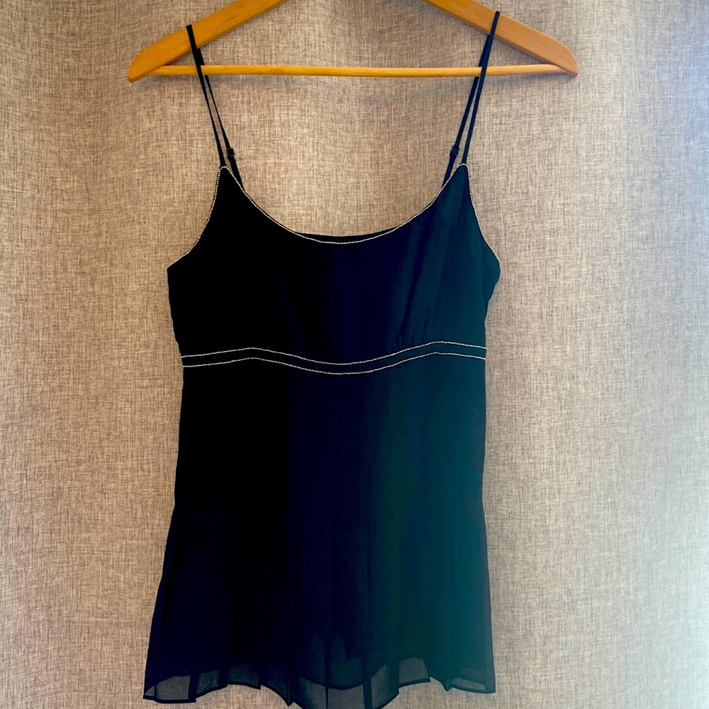 Black pleated beaded cami!